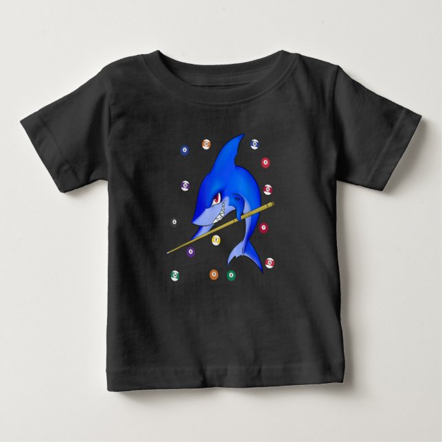T-shirt Pour Bébé Funny Billard requin mâle (Devant)
