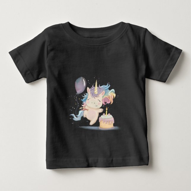 T-shirt Pour Bébé Funny Birthday Unicorn (Devant)