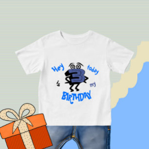 T-shirt Pour Bébé Funny bleu numéro trois