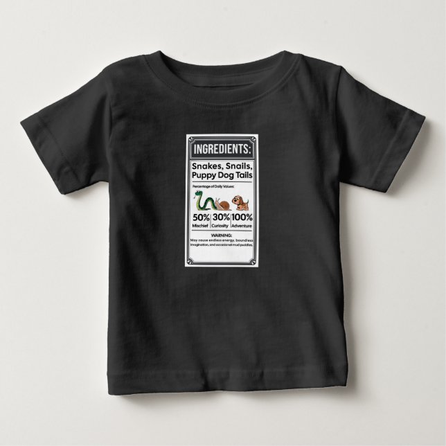 T-shirt Pour Bébé Funny Boy Ingredient Étiquette Simple Halloween (Devant)