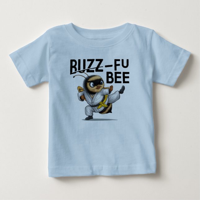 T-shirt Pour Bébé Funny Buzz-Fu Martial Arts (Devant)