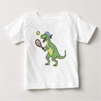 T-shirt Pour Bébé  Funny Cartoon T-Rex Playing Tennis Dinosaur