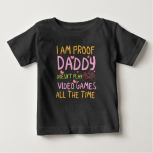 T-shirt Pour Bébé Funny Daddy preuve jeux vidéo filles