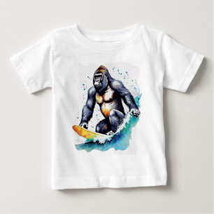 T-shirt Pour Bébé Funny gorilla surf