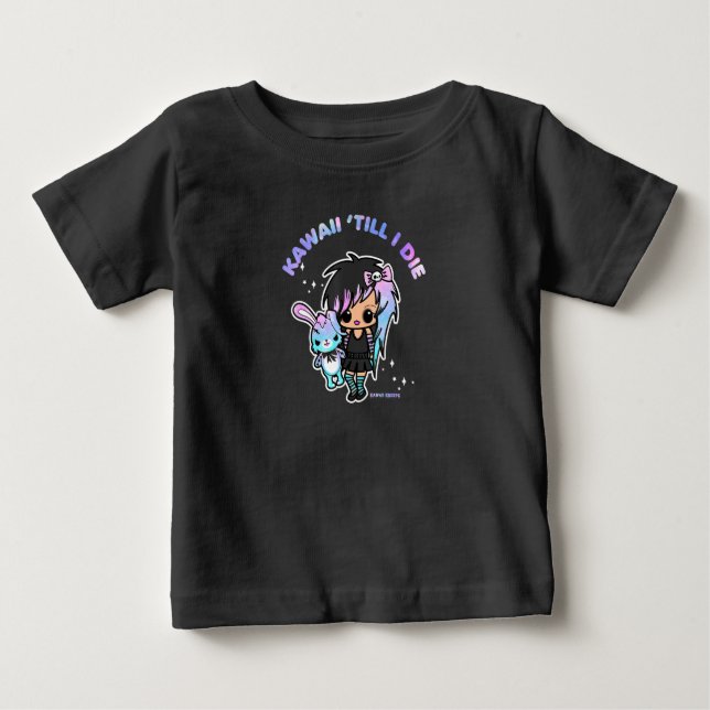 T-shirt Pour Bébé Funny Kawaii Pastel Goth Emo Gothique Chibi Anime  (Devant)