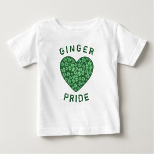 T-shirt Pour Bébé Funny Redhead Ginger Power Shamrock Coeur vert