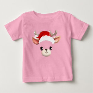 T-shirt Pour Bébé Funny Reindeer Face heureux Joyeux Noël Famille