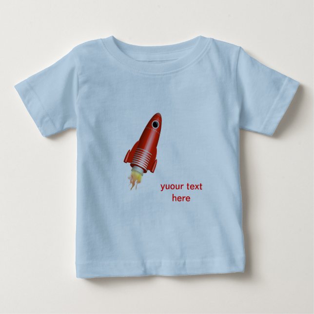 T-shirt Pour Bébé fusée rouge (Devant)
