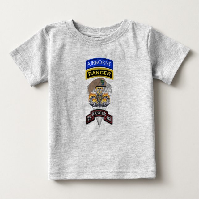 T-shirt Pour Bébé Futur 75e régiment de Rangers "Sua Sponte" (Devant)