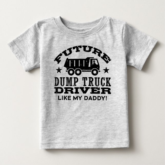 T-shirt Pour Bébé Futur Chauffeur De Camion De Sauts Comme Mon Père (Devant)