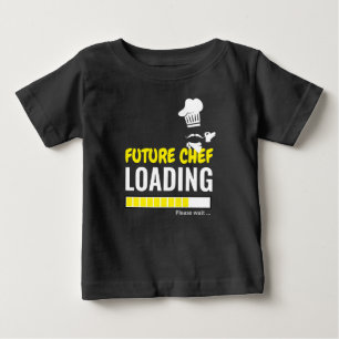 T-shirt Pour Bébé Futur Chef Chargement Black Funny Personnalisé Gar