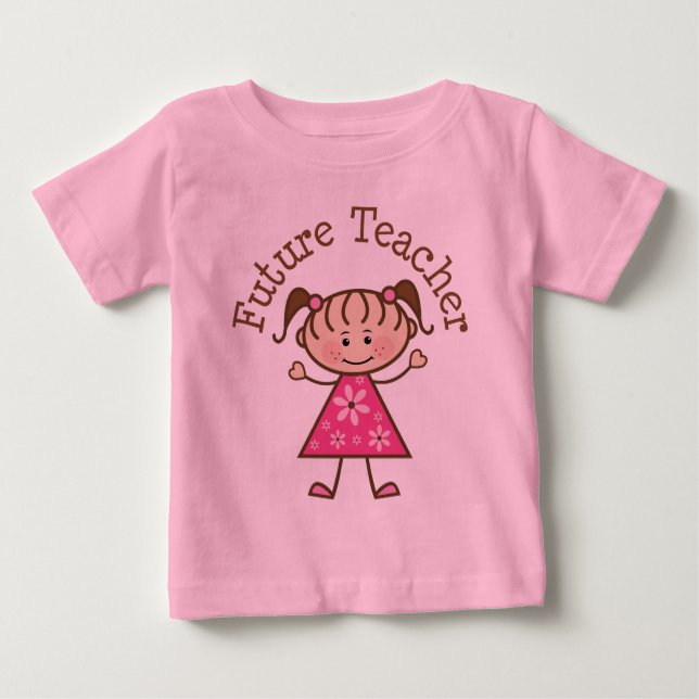 T-shirt Pour Bébé Futur chiffre de bâton de professeur (Devant)