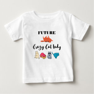 T-shirt Pour Bébé Futur Crazy Cat Lady - jolie illustration Kitty