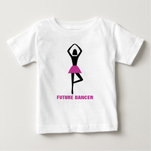 T-shirt Pour Bébé Futur danseur, ballerine noir, couleur rose chaud