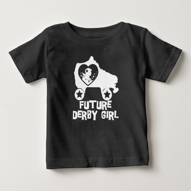 T-shirt Pour Bébé Futur Derby Girl, Roller Sking design pour enfants (Devant)
