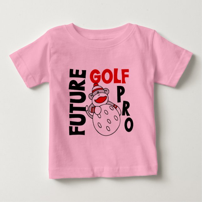 T-shirt Pour Bébé Futur Golf Pro Sock Monkey (Devant)