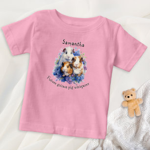 T-shirt Pour Bébé Futur Guinéen Whisperer Aquarelle Animaux de compa