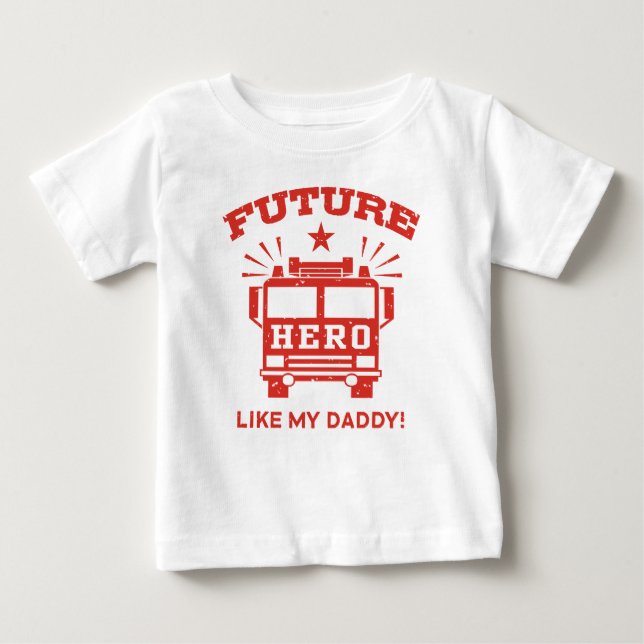 T-shirt Pour Bébé Futur Héros Comme Mon Papa (Devant)