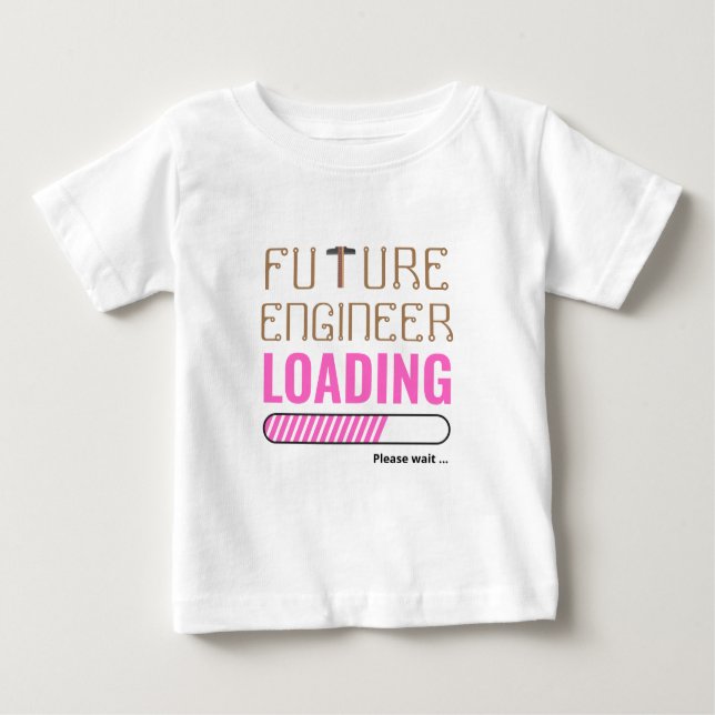 T-shirt Pour Bébé Futur Ingénieur Chargement amusant Unisex personna (Devant)