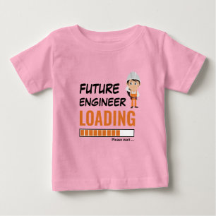 T-shirt Pour Bébé Futur Ingénieur Chargement Rose Funny Faites votre
