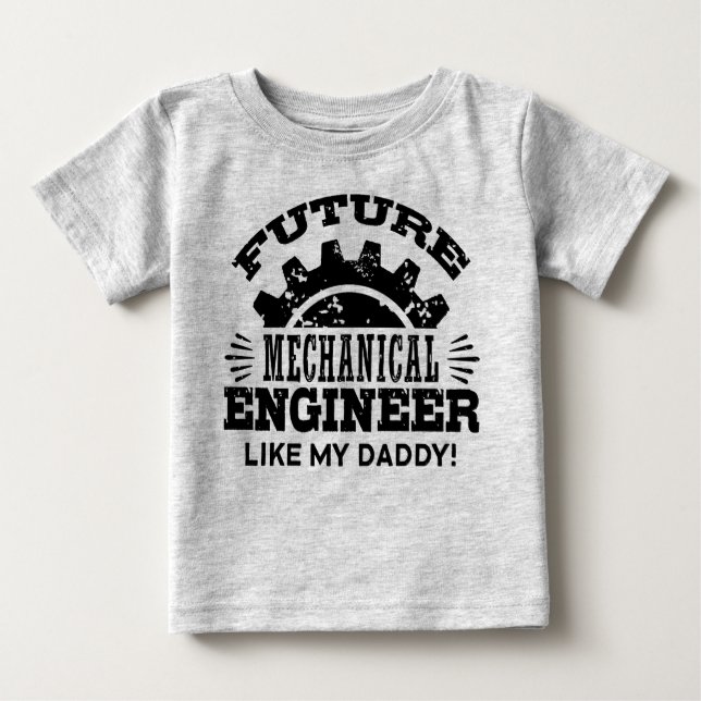 T-shirt Pour Bébé Futur Ingénieur Mécanique Comme Mon Papa (Devant)