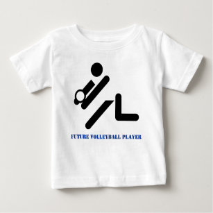 T-shirt Pour Bébé Futur joueur de volley noir, bleu coutume