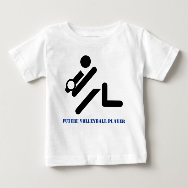T-shirt Pour Bébé Futur joueur de volley noir, bleu coutume (Devant)