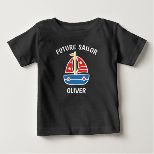 T-shirt Pour Bébé Futur marin mignon bateau nautique 
