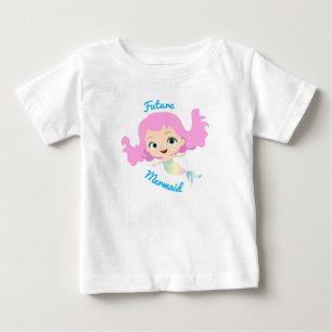 T-shirt Pour Bébé Futur Mermaid Dessin Animé Mignon