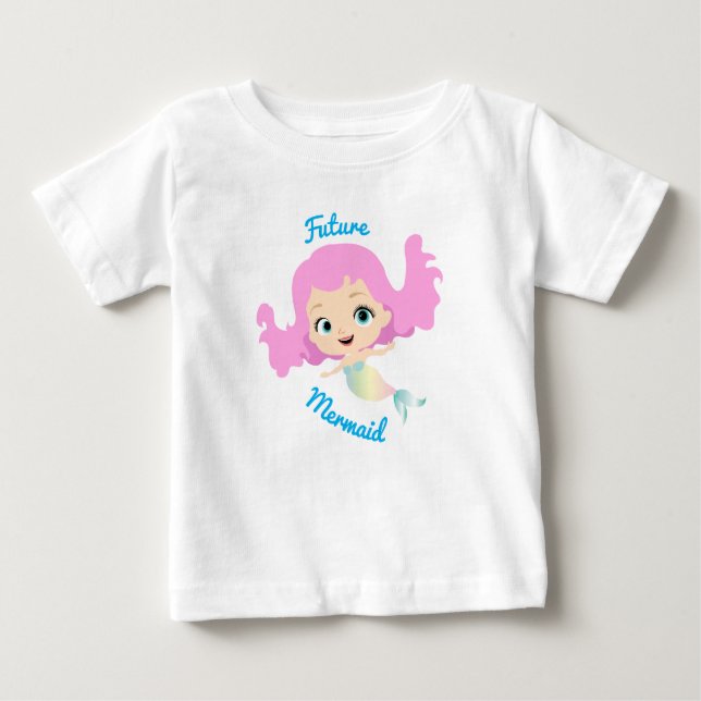 T-shirt Pour Bébé Futur Mermaid Mignon Dessin Animé (Devant)