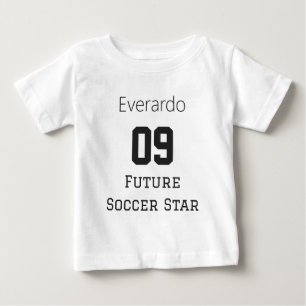 T-shirt Pour Bébé Futur Nom de Bébé Star du Football Personnalisé