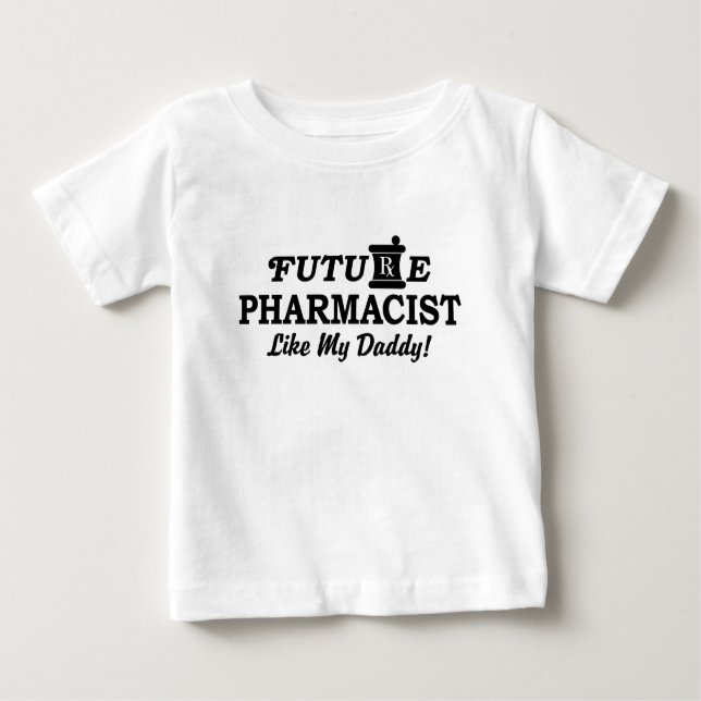 T-shirt Pour Bébé Futur pharmacien comme mon papa bébé Bib (Devant)