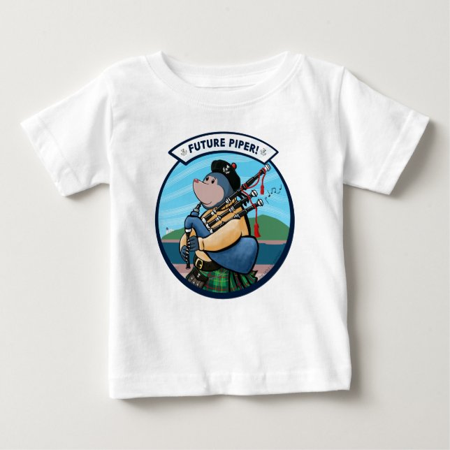 T-shirt Pour Bébé Futur Piper Bagpipe Player Pipe Band (Devant)