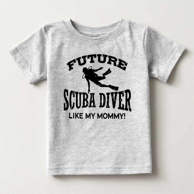 T-shirt Pour Bébé Futur Plongeur Scuba Comme Ma Maman (Devant)