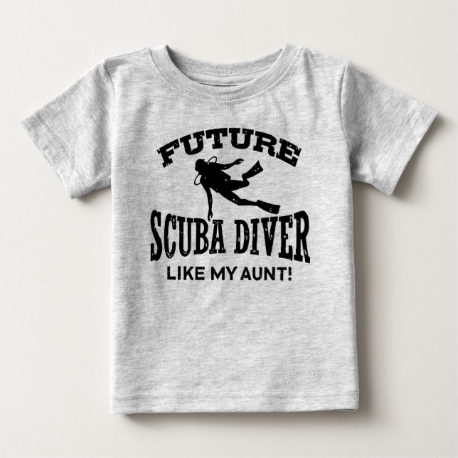 T-shirt Pour Bébé Futur Plongeur Scuba Comme Ma tante (Devant)