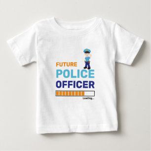 T-shirt Pour Bébé Futur policier Chargement Moderne Personnalisé