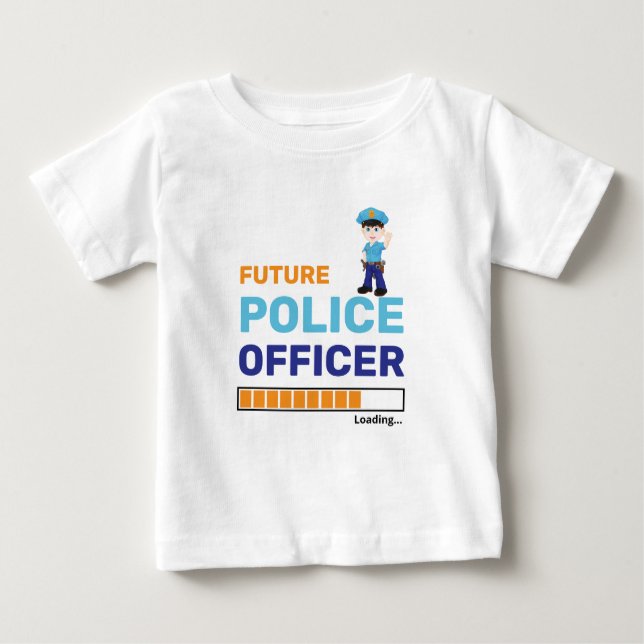 T-shirt Pour Bébé Futur policier Chargement Moderne Personnalisé (Devant)
