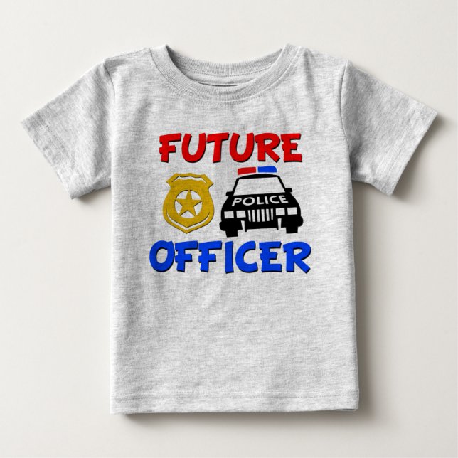 T-shirt Pour Bébé Futur policier drôle de bébé garçon (Devant)