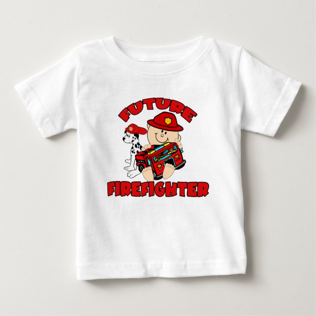 T-shirt Pour Bébé Futur pompier (Devant)