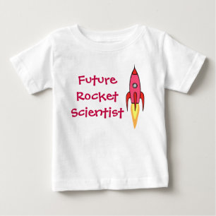 T-shirt Pour Bébé Futur Rocket Scientifique Pink Rocket Ship Feminis