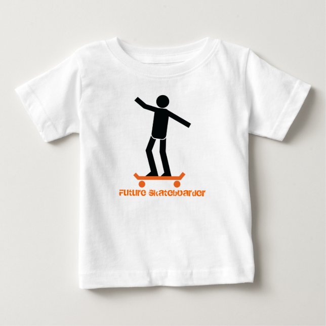 T-shirt Pour Bébé Futur skateboardeur planche à roulettes personnali (Devant)