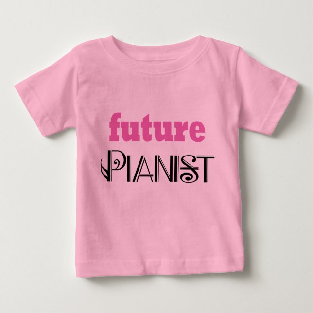 T-shirt Pour Bébé Futur tee - shirt mignon de bébé de pianiste (Devant)