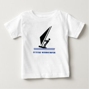 T-shirt Pour Bébé Futur windsurfer noir, bleu planche à voile person