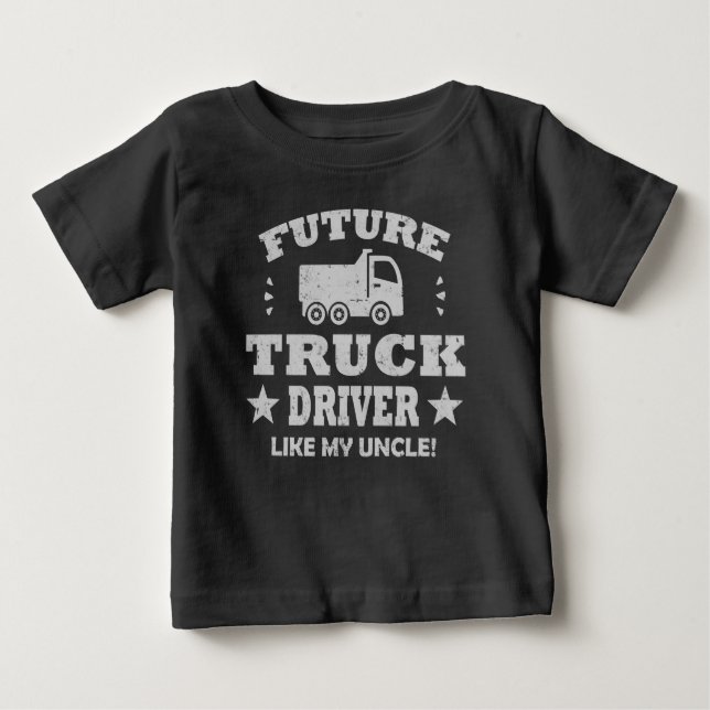 T-SHIRT POUR BÉBÉ FUTURE CAMION COMME MON ONCLE ! (Devant)