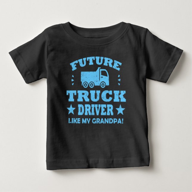 T-SHIRT POUR BÉBÉ FUTURE CONDUCTEUR DE CAMIONS COMME MA GRANDE-BRETA (Devant)