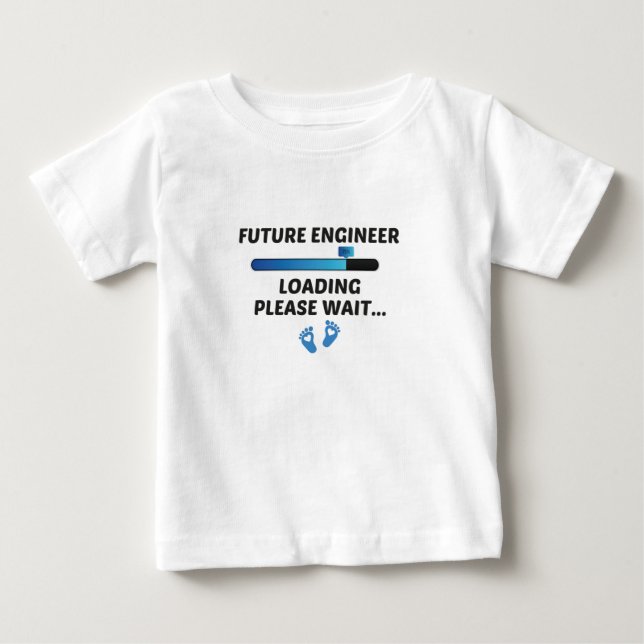 T-shirt Pour Bébé Future engineer Loading  Please Wait...,baby gift  (Devant)