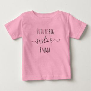 T-shirt Pour Bébé Future grande soeur + nom