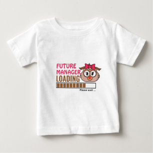 T-shirt Pour Bébé Future Manager Chargement Funny Owl Birthday Girly