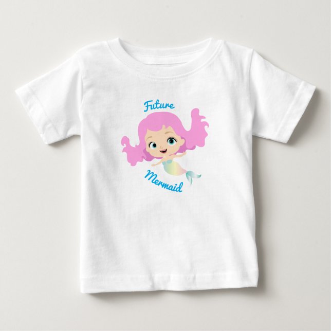 T-shirt Pour Bébé Future Sirène Mignon Dessin Animé (Devant)