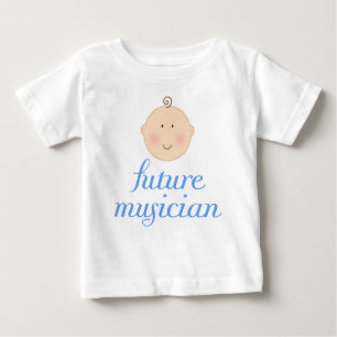 T-shirt Pour Bébé Future tête bleue mignonne de bébé de musicien